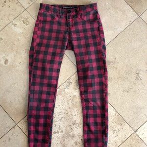 Buffalo Plaid Skinny Jeans